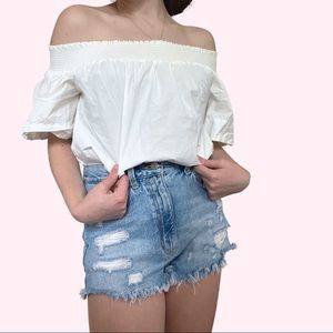 J. Crew white off the shoulder top size 2 (NWT)